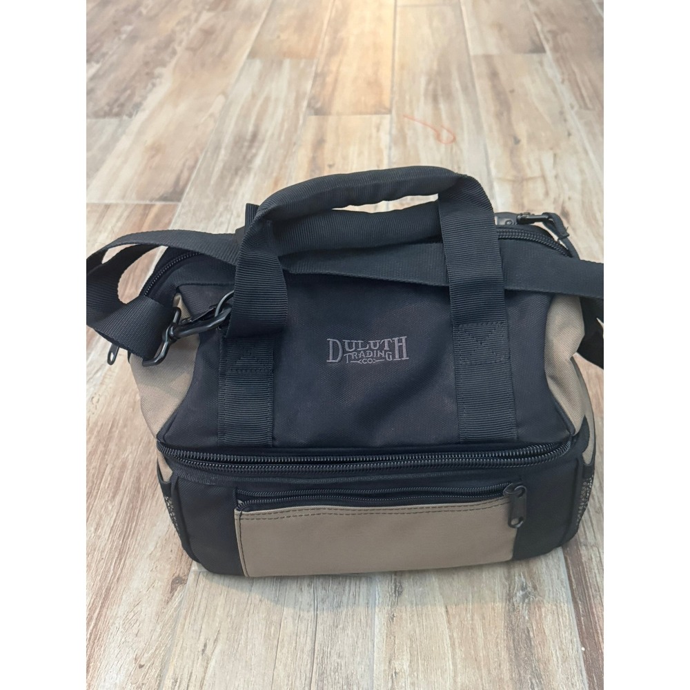 Duluth Trading Co Insulated Lunch Bag Cooler Black Tan Rugged Canvas Work Bag